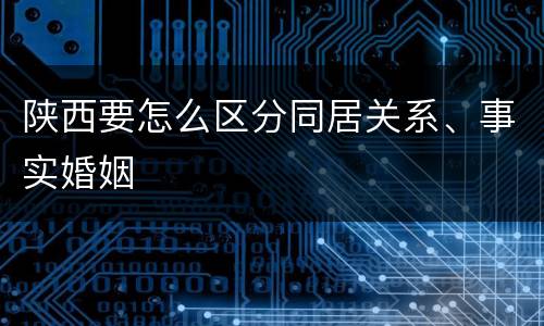 陕西要怎么区分同居关系、事实婚姻
