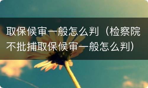 取保候审一般怎么判（检察院不批捕取保候审一般怎么判）