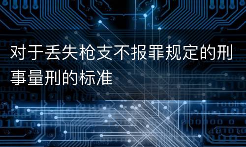 对于丢失枪支不报罪规定的刑事量刑的标准