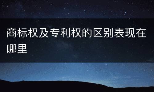 商标权及专利权的区别表现在哪里