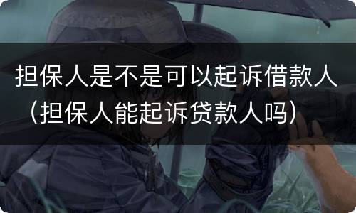 担保人是不是可以起诉借款人（担保人能起诉贷款人吗）
