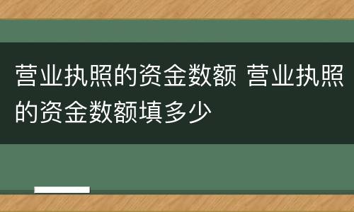 营业执照的资金数额 营业执照的资金数额填多少