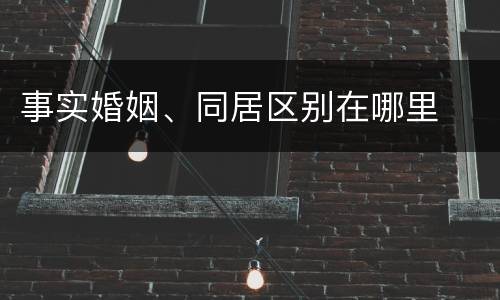 事实婚姻、同居区别在哪里