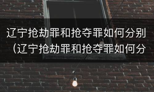辽宁抢劫罪和抢夺罪如何分别（辽宁抢劫罪和抢夺罪如何分别判定）