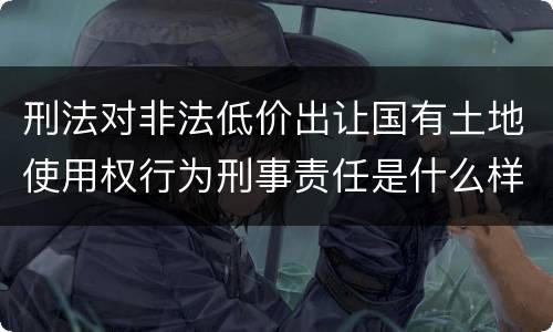 刑法对非法低价出让国有土地使用权行为刑事责任是什么样