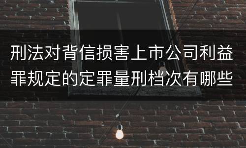刑法对背信损害上市公司利益罪规定的定罪量刑档次有哪些