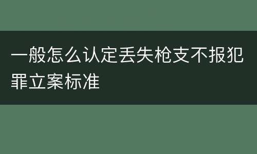 一般怎么认定丢失枪支不报犯罪立案标准