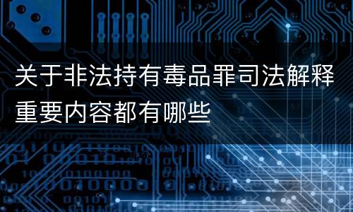 关于非法持有毒品罪司法解释重要内容都有哪些
