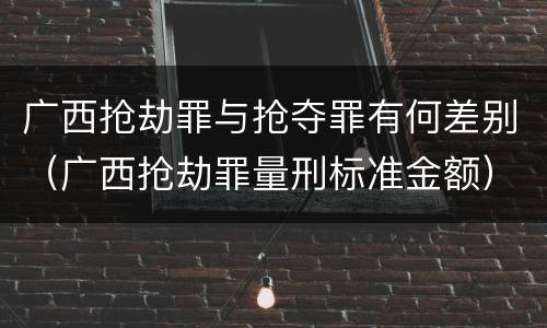 广西抢劫罪与抢夺罪有何差别（广西抢劫罪量刑标准金额）