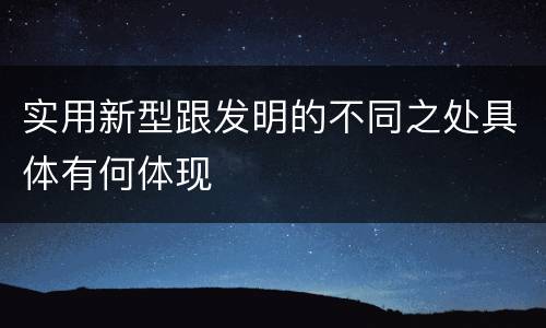 实用新型跟发明的不同之处具体有何体现
