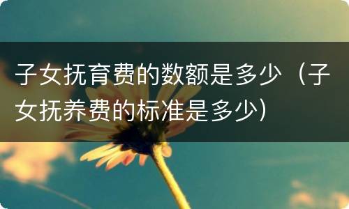 子女抚育费的数额是多少（子女抚养费的标准是多少）
