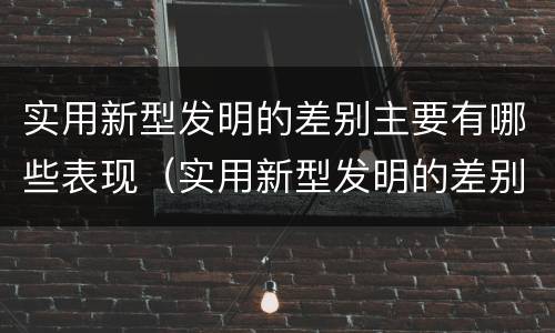 实用新型发明的差别主要有哪些表现（实用新型发明的差别主要有哪些表现和特点）