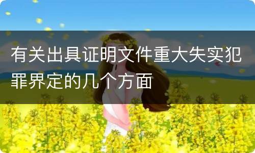 有关出具证明文件重大失实犯罪界定的几个方面