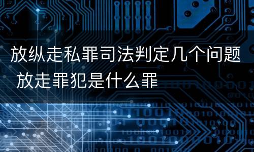 放纵走私罪司法判定几个问题 放走罪犯是什么罪