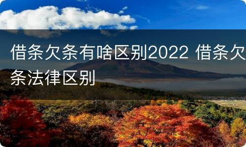 借条欠条有啥区别2022 借条欠条法律区别