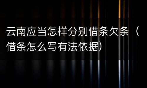 云南应当怎样分别借条欠条（借条怎么写有法依据）