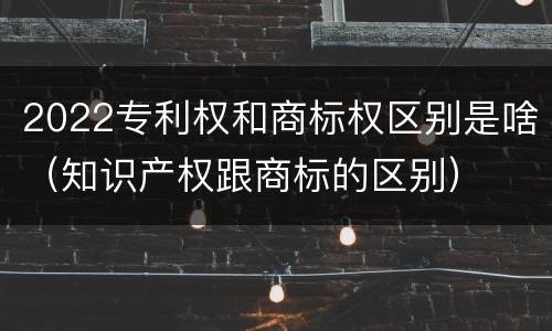 2022专利权和商标权区别是啥（知识产权跟商标的区别）