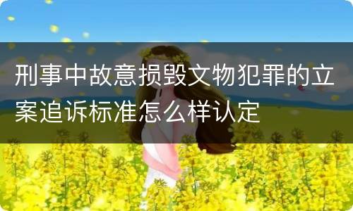 刑事中故意损毁文物犯罪的立案追诉标准怎么样认定