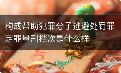构成帮助犯罪分子逃避处罚罪定罪量刑档次是什么样