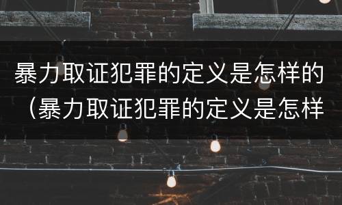暴力取证犯罪的定义是怎样的（暴力取证犯罪的定义是怎样的呢）