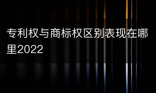 专利权与商标权区别表现在哪里2022