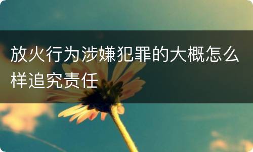 放火行为涉嫌犯罪的大概怎么样追究责任