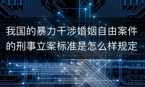 我国的暴力干涉婚姻自由案件的刑事立案标准是怎么样规定