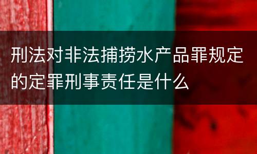 刑法对非法捕捞水产品罪规定的定罪刑事责任是什么