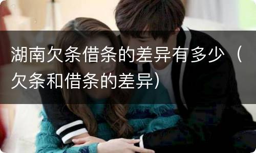 湖南欠条借条的差异有多少（欠条和借条的差异）