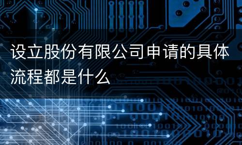 设立股份有限公司申请的具体流程都是什么