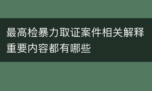 最高检暴力取证案件相关解释重要内容都有哪些