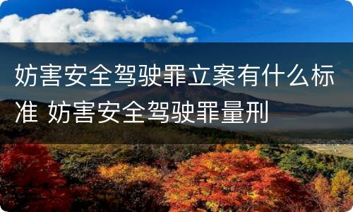 妨害安全驾驶罪立案有什么标准 妨害安全驾驶罪量刑