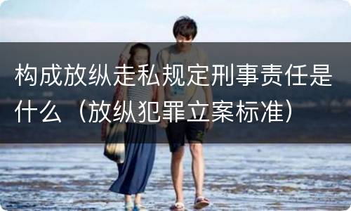 构成放纵走私规定刑事责任是什么（放纵犯罪立案标准）