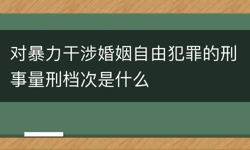 对暴力干涉婚姻自由犯罪的刑事量刑档次是什么