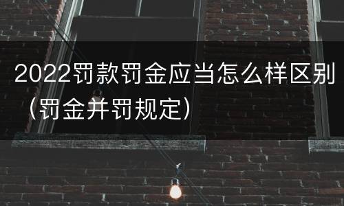 2022罚款罚金应当怎么样区别（罚金并罚规定）