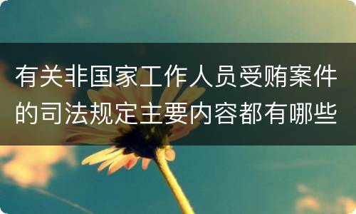 有关非国家工作人员受贿案件的司法规定主要内容都有哪些