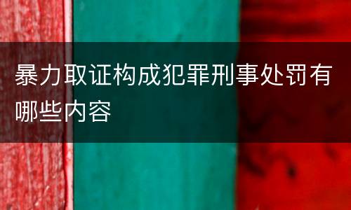 暴力取证构成犯罪刑事处罚有哪些内容
