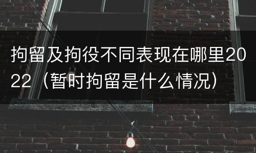 拘留及拘役不同表现在哪里2022（暂时拘留是什么情况）