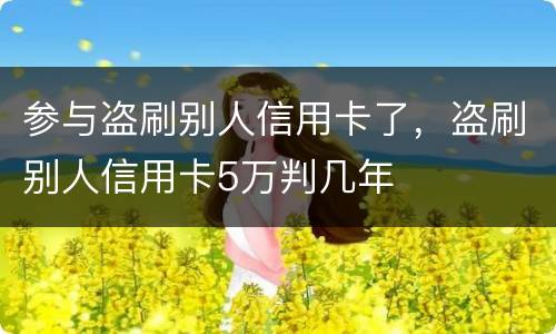 参与盗刷别人信用卡了，盗刷别人信用卡5万判几年