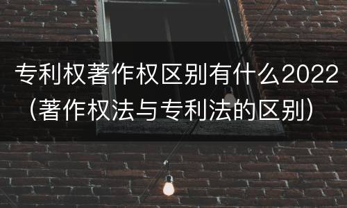 专利权著作权区别有什么2022（著作权法与专利法的区别）