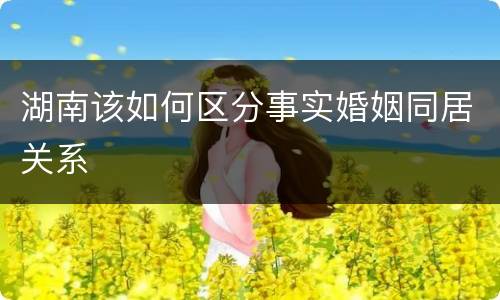 湖南该如何区分事实婚姻同居关系