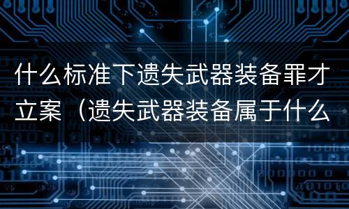 什么标准下遗失武器装备罪才立案（遗失武器装备属于什么罪）