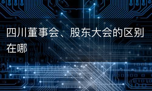 四川董事会、股东大会的区别在哪