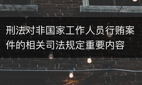刑法对非国家工作人员行贿案件的相关司法规定重要内容