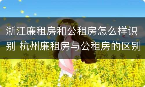 浙江廉租房和公租房怎么样识别 杭州廉租房与公租房的区别