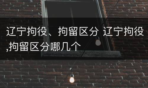辽宁拘役、拘留区分 辽宁拘役,拘留区分哪几个