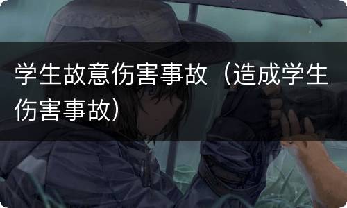 学生故意伤害事故（造成学生伤害事故）