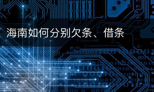 海南如何分别欠条、借条