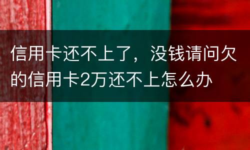 信用卡还不上了，没钱请问欠的信用卡2万还不上怎么办