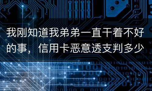我刚知道我弟弟一直干着不好的事，信用卡恶意透支判多少年